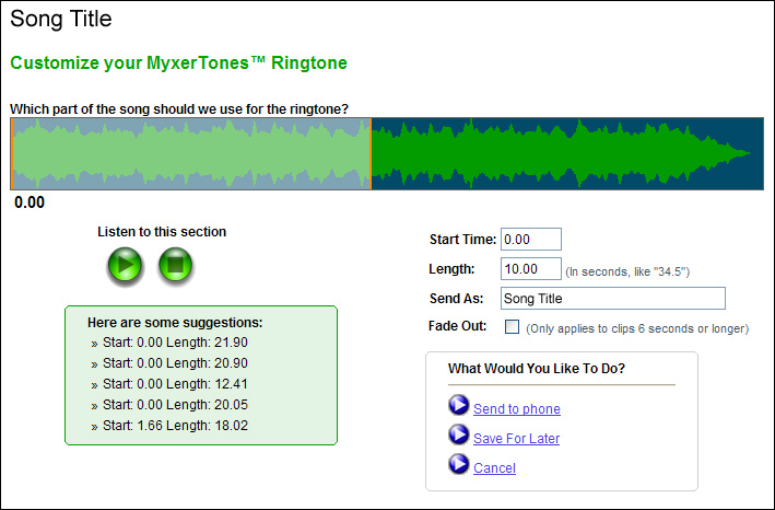 Customize your Ringtone